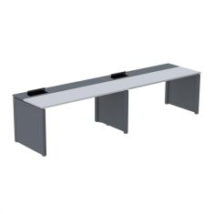 Imagem de Mesa de Plataforma Simples para 2 Pessoas Corporativa 120x792/2p Pscpp120/792/2p Cinza/Grafito