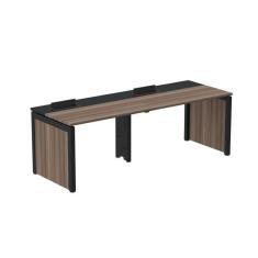 Imagem de Mesa de Plataforma Simples para 2 Pessoas Corporativa 160x792/2p Pscpp160/792/2p Nogueira Casablanca/Preto