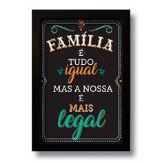 Imagem de Quadro Decorativo Frase Família Para Sala Quarto 33x43 Cm
