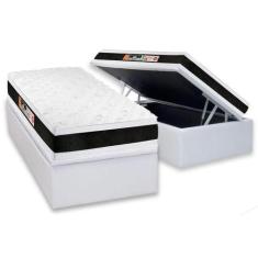 Imagem de Cama Box Baú Solteiro: Colchão Espuma Castor D45 Black E White Air Dou