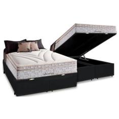 Imagem de Cama Box Baú Queen + Colchão Herval American Molas Maxspring 158X198x7