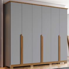 Imagem de Guarda-roupa Casal Andréas 6 Portas 6 Gavetas Cinza/nature - Henn