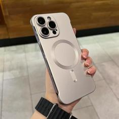 Imagem de Capa de PC ultrafina para iPhone 11 12 13 14 Pro Max 14 Plus para iPhone 15 Pro Capa protetora de lente rígida sem moldura à prova de choque, dourada clara, para iPhone 15 ProMax