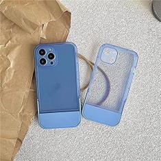 Imagem de Suporte de suporte de luxo Capa transparente de silicone para iPhone 14 13 12 Pro Max 11 7 8 Plus X XS XR SE3 Capa macia transparente, azul, para iPhone XR