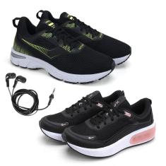 Imagem de Tênis Feminino Fitness Esporte + Fone de Ouvido Fio Kit 2-Feminino