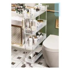 Imagem de Armário Organizador Multiuso Com  4 Camadas  Com Rodinhas Cozinha Banh