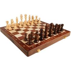 Imagem de Jogo Tabuleiro de Xadrez Classico com Peças em Madeira - Home Presente
