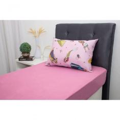 Imagem de Jogo De Lençol 2 Peças Portallar Disney Princesas Brilhantes-rosa Cravo Solteiro