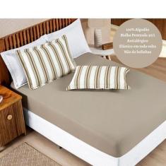 Imagem de Jogo Lençol Queen 3 Peças 100% Algodão Malha Penteada Marin - Bia Enxo