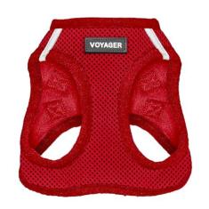 Imagem de Best Pet Supplies Peitoral Para Cães Voyager Step-In Air – Colete De Malha Para Todos Os Climas Para Cães Pequenos E Médios Da – Arreio (Vermelho) Médio