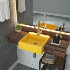 Imagem de Kit Cuba XQ355 Torneira Luxo 1195 Metal 1/4 Volta Compace 