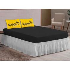 Imagem de Jogo De Lençol Casal Padrão Elasticado Amarelo Preto Varias Estampas -