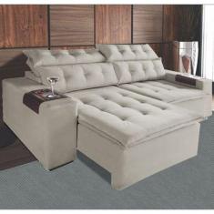 Imagem de Sofá Retrátil E Reclinável 2,30 Carioca 4 Lugares Bege-Bonequinha Móve