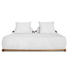 Imagem de Sofá 2 Lugares 180cm Ilha Base Madeira Viero S06 Bouclê Branco - Mpozenato