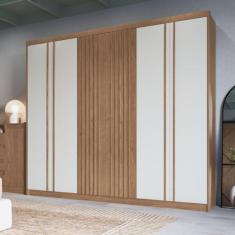 Imagem de Guarda Roupas Florence Castro 6 Portas Macadâmia e Blanc - Moveis Cast