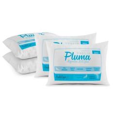 Imagem de Kit 04 Travesseiros Toque de Pluma Pena Percal 100% Algodão 200 Fios 50x70cm Antiácaro, Antialérgico, Lavável em Máquina