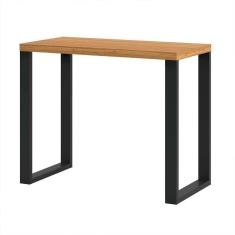 Imagem de Escrivaninha Para Home Office 89x44 Cm Industrial 100% Mdf Freijó Preto Fosco Pradel