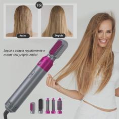 Imagem de Secador de Cabelo 5 em 1 com Escova Modeladora de ar Quente Giratoria