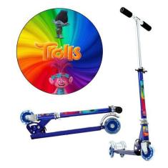 Imagem de Patinete Trolls O Filme De 3 Rodas Infantil Azul De Alumínio - Dm Radi
