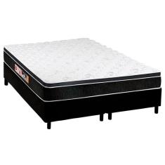 Imagem de Cama Box King: Colchão Espuma D45 Castor Black e White Air + Base crc Courano Black(193x203)