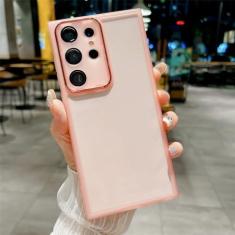 Imagem de Capa de telefone de silicone de luxo para samsung s20 fe s21 s22 s23 pro plus ultra a31 a32 a52 5g a53 a54 a71 a72 a73 a23 capa traseira do telefone, rosa, para a21s