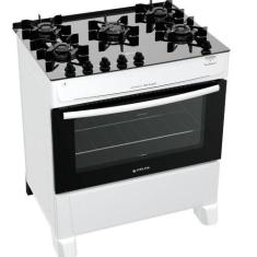 Imagem de Fogão De Piso Atlas 5 Bocas Top Glass Branco Bivolt, Bivolt