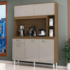 Imagem de Cozinha Compacta Duda 5 Portas 1 Gaveta Castanho/Off White - Poquema