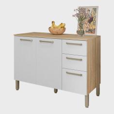 Imagem de Balcão Gabinete para Cozinha 2 Portas e 3 Gavetas Tati Freijó/Supremo - Pallazio