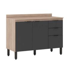 Imagem de Balcão De Cozinha Firenze Com Tampo 3 Pt 2 Gv Avena E Grafito - Demóbi