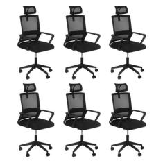 Imagem de Kit 6 Cadeiras escritório rodizio office Confort