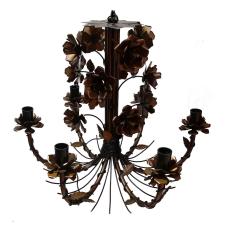 Imagem de Lustre de Flores em Ferro Decorativo para Varanda Área Gourmet Rustica