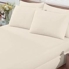 Imagem de Lençol Queen Basic Rolinho Malha Liso Buettner Pérola