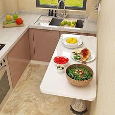 Imagem de Mesa dobrável de parede para cozinha, bancada dobrável de 60 cm, 70 cm, 80 cm, 90 cm, 100 cm, 120 cm, mesa de parede dobrável | Mesa de computador para escritório em casa, economia de espaço pequeno,