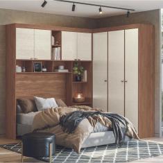 Imagem de Guarda-roupa Casal Modulado Lugano Jatobá-areia 7 Portas 4 Gavetas Cabideiro
