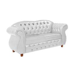 Imagem de Namoradeira Chesterfield Merlo 2 Lugares - Corano Branco / Decoração,