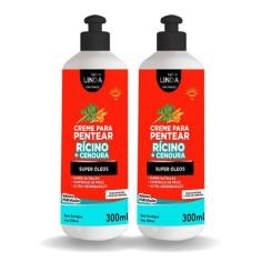 Imagem de Kit Creme para Pentear Rícino 2x 300ml Transforme seus Fios - Sallon L