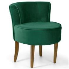 Imagem de 02 Poltronas Decorativas Sala De Estar Base De Madeira Verde