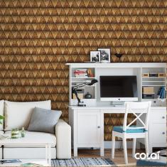 Imagem de Papel De Parede Adesivo Lavável Triângulos De Sucupira 18M