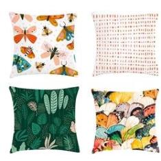Imagem de Kit 4 capas de almofadas borboletas 40x40