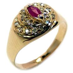 Imagem de Anel em ouro 18k com diamantes e rubi - 2ABR0062