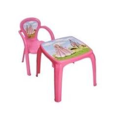 Imagem de Kit Mesa Infantil Decorada Princesa + 1 Cadeira Princesa Usual