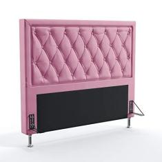 Imagem de Cabeceira Estofada Decorativa Para Cama Box Centaurus 160 Para Cama Queen Suede Rosê Aradecor