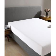 Imagem de Lençol Avulso Dohler Safira Casal Branco Elástico 180 Fios