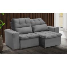 Imagem de Sofá Retrátil e Reclinável 150 cm Classic Veludo Cinza