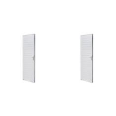 Imagem de Kit com 2 Portas de Aço Lambri 215x83cm Batente 12cm Qualitysol Ramassol Branco