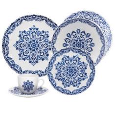 Imagem de Aparelho de Jantar Redondo de Porcelana 20 peças - Coup Blue Indian Oxford Porcelanas