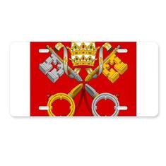 Imagem de DIYthinker Placa de licença com emblema nacional da Cidade do Vaticano em aço inoxidável