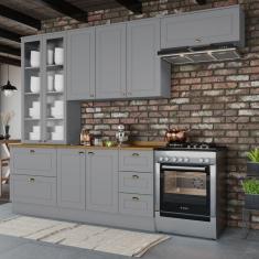 Imagem de Cozinha Compacta 4 Peças Emily Cinza/Marrom