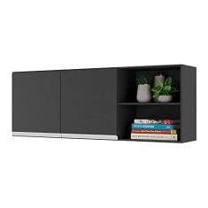 Imagem de Armário de Cozinha Aéreo 150 cm 2 Portas Veneza Multimóveis Mp3741.898 Preto/branco