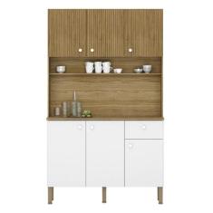 Imagem de Armário De Cozinha Compacta 111cm Stylo K02 Freijó/Supremo - Mpozenato